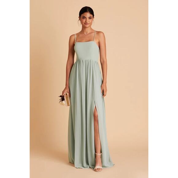 1265 NWT Birdy Grey August Chiffon Convertible Bridesmaid Dress Sage Size XL - Picture 1 of 5